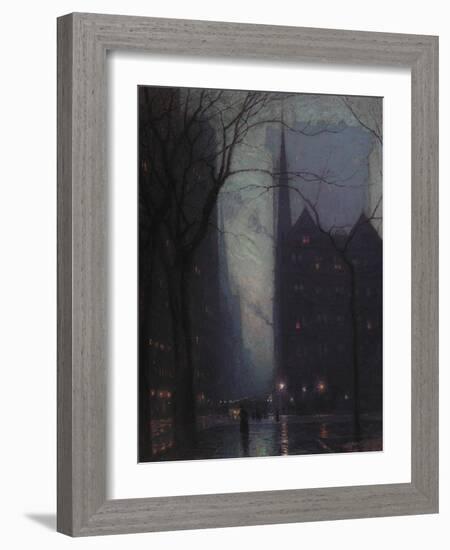 Fifth Avenue at Twilight, c.1910-Lowell Birge Harrison-Framed Giclee Print