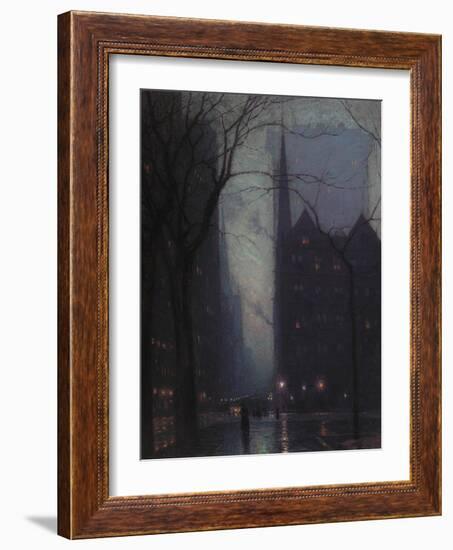 Fifth Avenue at Twilight, c.1910-Lowell Birge Harrison-Framed Giclee Print