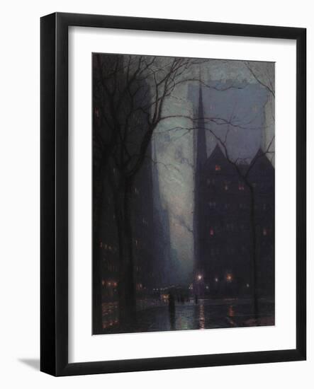 Fifth Avenue at Twilight, c.1910-Lowell Birge Harrison-Framed Giclee Print