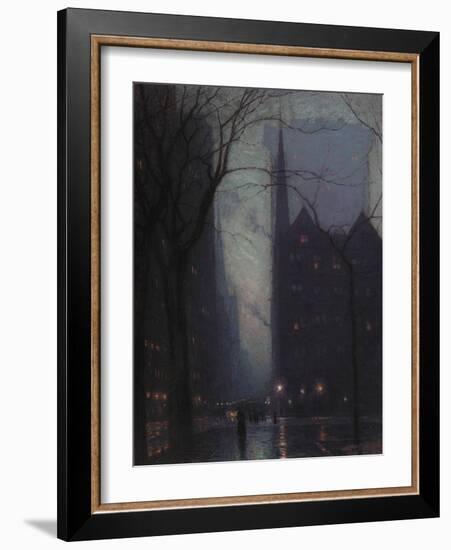 Fifth Avenue at Twilight, c.1910-Lowell Birge Harrison-Framed Giclee Print