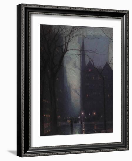 Fifth Avenue at Twilight, c.1910-Lowell Birge Harrison-Framed Giclee Print