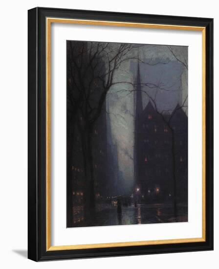 Fifth Avenue at Twilight, c.1910-Lowell Birge Harrison-Framed Giclee Print