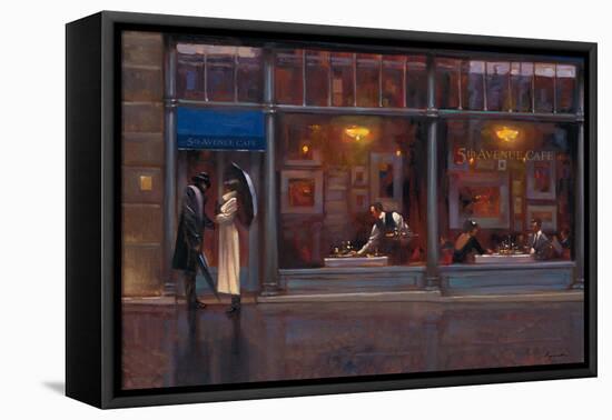 Fifth Avenue Cafe 1-Brent Lynch-Framed Stretched Canvas