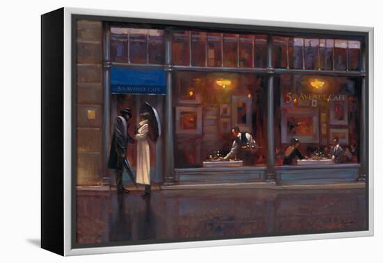 Fifth Avenue Cafe 1-Brent Lynch-Framed Stretched Canvas