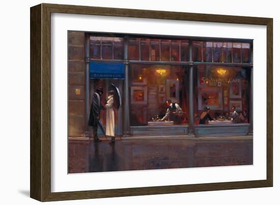 Fifth Avenue Cafe 1-Brent Lynch-Framed Art Print