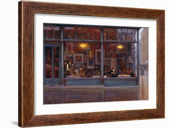 Fifth Avenue Cafe 2-Brent Lynch-Framed Art Print