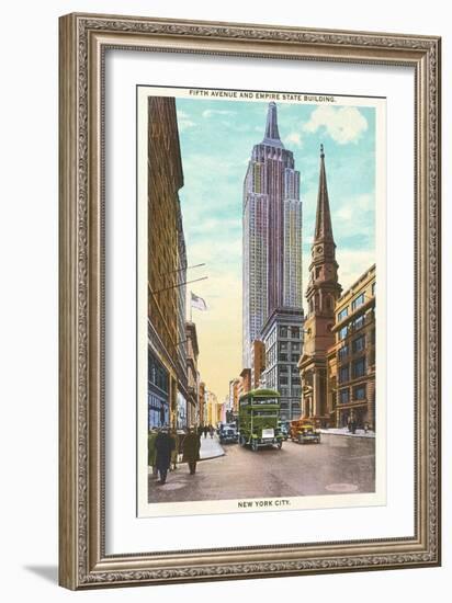 Fifth Avenue, Empire State Building, New York City-null-Framed Art Print