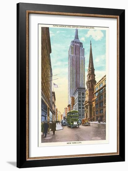 Fifth Avenue, Empire State Building, New York City-null-Framed Art Print