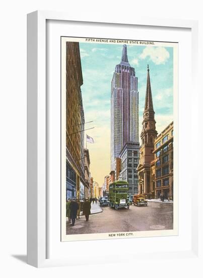 Fifth Avenue, Empire State Building, New York City-null-Framed Art Print