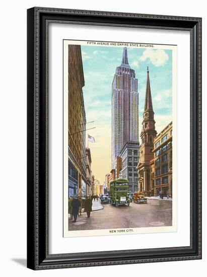 Fifth Avenue, Empire State Building, New York City-null-Framed Art Print