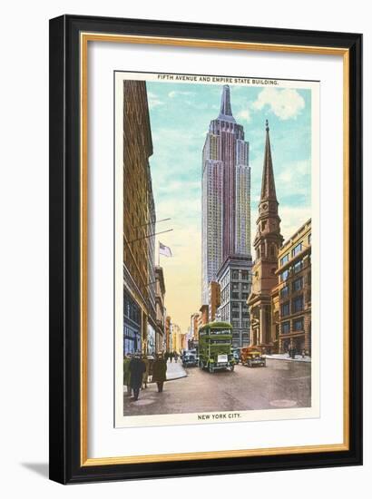 Fifth Avenue, Empire State Building, New York City-null-Framed Art Print