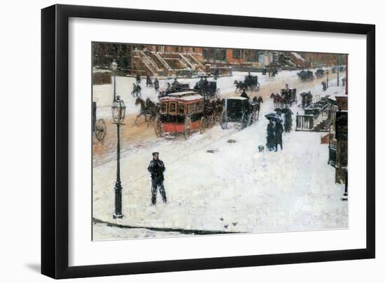 Fifth Avenue in Winter-Childe Hassam-Framed Art Print