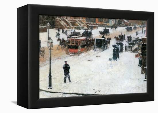 Fifth Avenue in Winter-Childe Hassam-Framed Stretched Canvas