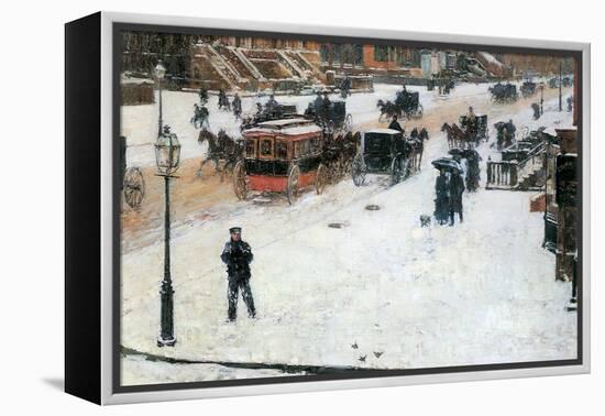 Fifth Avenue in Winter-Childe Hassam-Framed Stretched Canvas