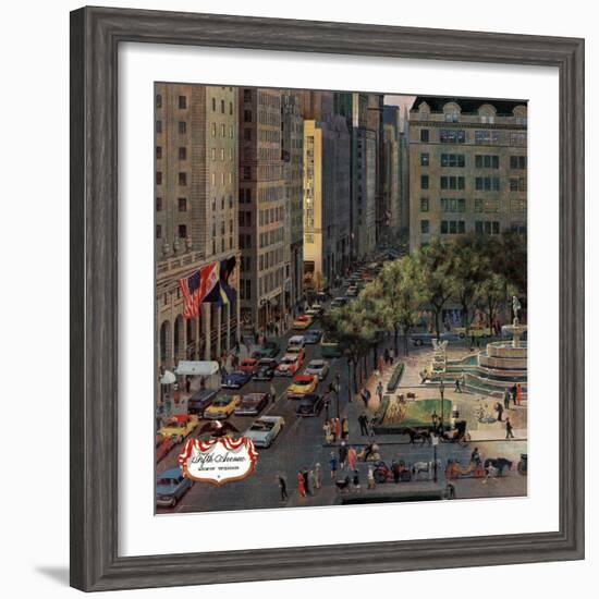 "Fifth Avenue," March 19, 1960-John Falter-Framed Giclee Print