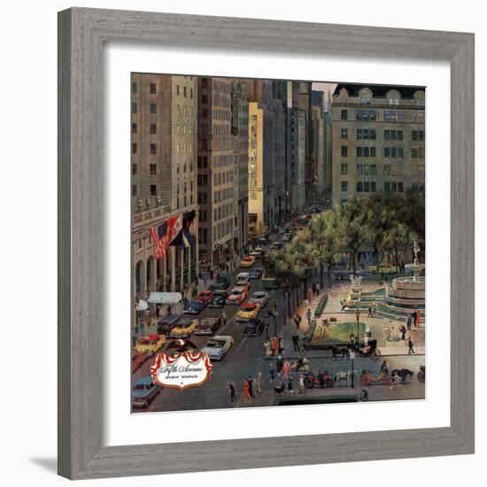 "Fifth Avenue," March 19, 1960-John Falter-Framed Giclee Print