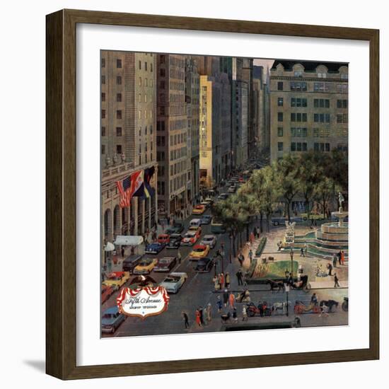 "Fifth Avenue," March 19, 1960-John Falter-Framed Giclee Print