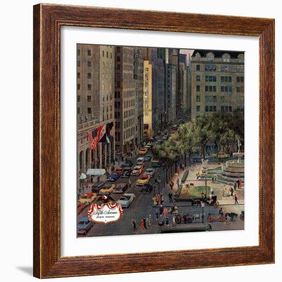 "Fifth Avenue," March 19, 1960-John Falter-Framed Giclee Print