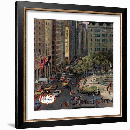 "Fifth Avenue," March 19, 1960-John Falter-Framed Giclee Print