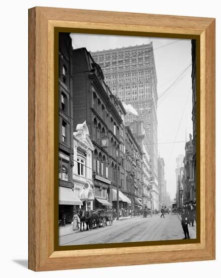 Fifth Avenue, Pittsburg, Pa.-null-Framed Stretched Canvas