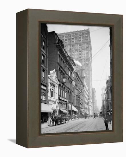 Fifth Avenue, Pittsburg, Pa.-null-Framed Stretched Canvas