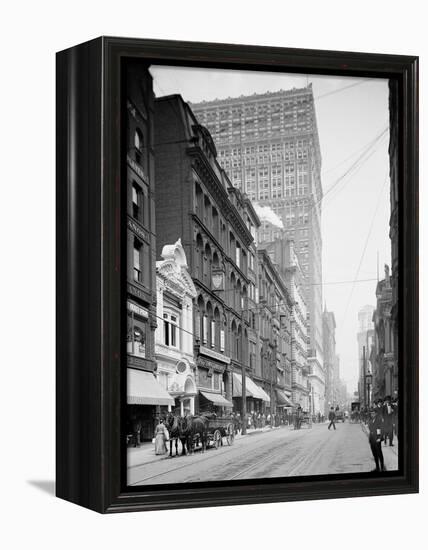 Fifth Avenue, Pittsburg, Pa.-null-Framed Stretched Canvas