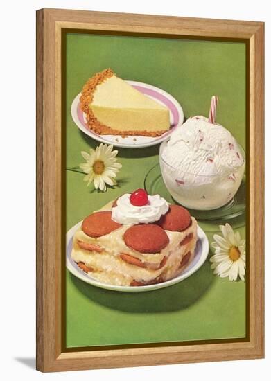 Fifties Desserts-null-Framed Stretched Canvas