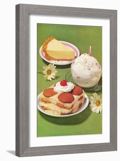 Fifties Desserts-null-Framed Art Print