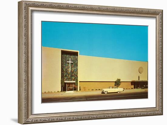 Fifties Mega-Church-null-Framed Art Print