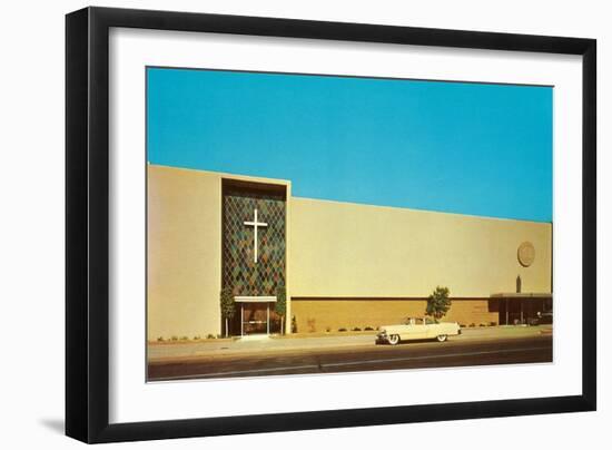 Fifties Mega-Church-null-Framed Art Print