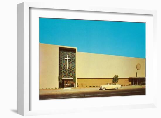 Fifties Mega-Church-null-Framed Art Print