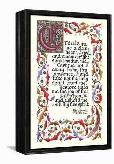 Fifty-First Psalm, King David-null-Framed Stretched Canvas