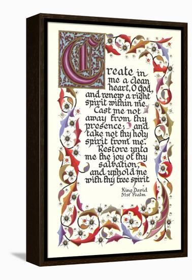 Fifty-First Psalm, King David-null-Framed Stretched Canvas