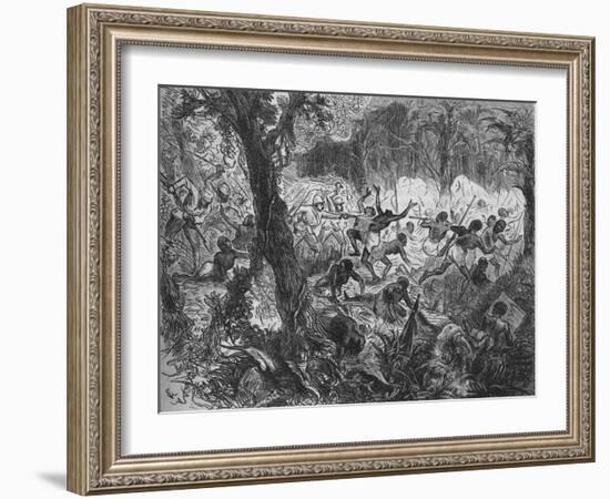 'Fight at Abracrampa', 1880-Joseph Swain-Framed Giclee Print