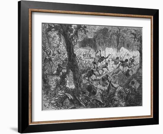 'Fight at Abracrampa', 1880-Joseph Swain-Framed Giclee Print