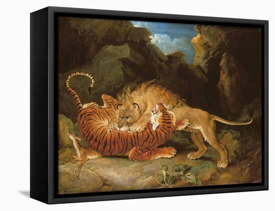 Fight Between a Lion and a Tiger, 1797-James Ward-Framed Premier Image Canvas