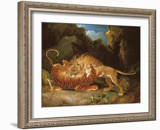 Fight Between a Lion and a Tiger, 1797-James Ward-Framed Giclee Print