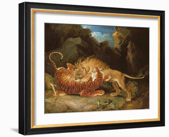 Fight Between a Lion and a Tiger, 1797-James Ward-Framed Giclee Print