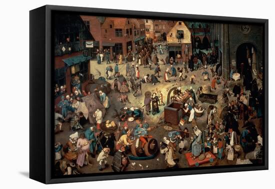 Fight Between Carnival and Lent, 1559-Pieter Bruegel the Elder-Framed Premier Image Canvas