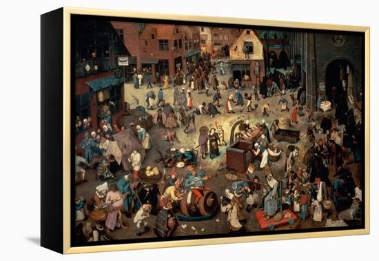 Fight Between Carnival and Lent, 1559-Pieter Bruegel the Elder-Framed Premier Image Canvas