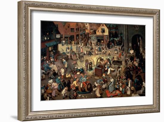 Fight Between Carnival and Lent, 1559-Pieter Bruegel the Elder-Framed Giclee Print