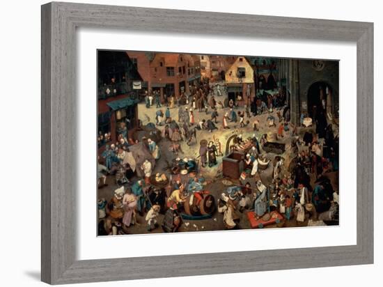 Fight Between Carnival and Lent, 1559-Pieter Bruegel the Elder-Framed Giclee Print