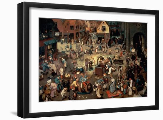 Fight Between Carnival and Lent, 1559-Pieter Bruegel the Elder-Framed Giclee Print