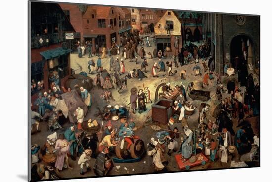 Fight Between Carnival and Lent, 1559-Pieter Bruegel the Elder-Mounted Giclee Print