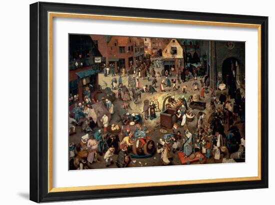 Fight Between Carnival and Lent, 1559-Pieter Bruegel the Elder-Framed Giclee Print