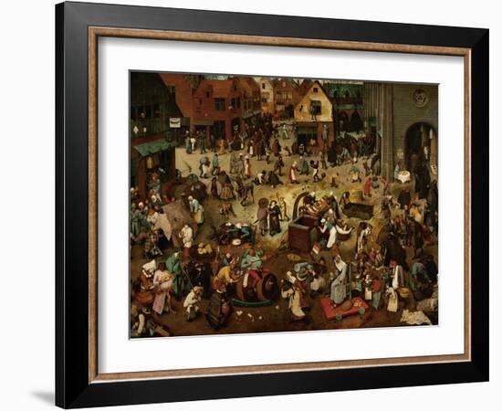 Fight Between Carnival and Lent, 1559-Pieter Bruegel the Elder-Framed Giclee Print