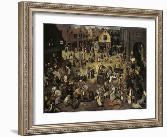 Fight Between Carnival and Lent, c.1559-Pieter Bruegel the Elder-Framed Giclee Print