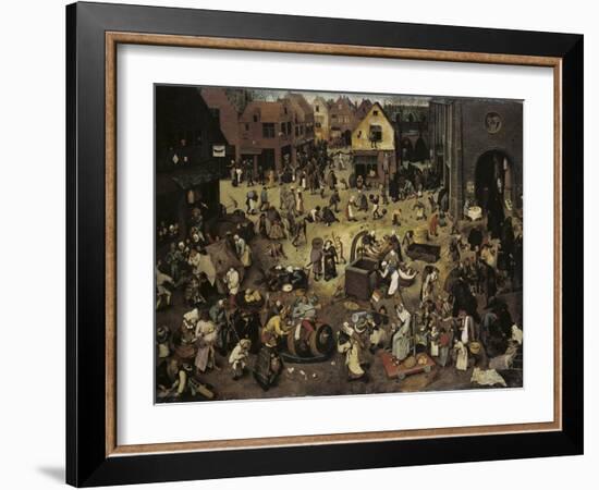 Fight Between Carnival and Lent, c.1559-Pieter Bruegel the Elder-Framed Giclee Print