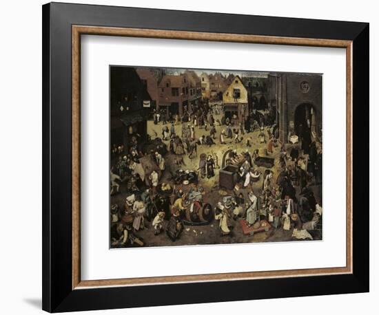 Fight Between Carnival and Lent, c.1559-Pieter Bruegel the Elder-Framed Giclee Print