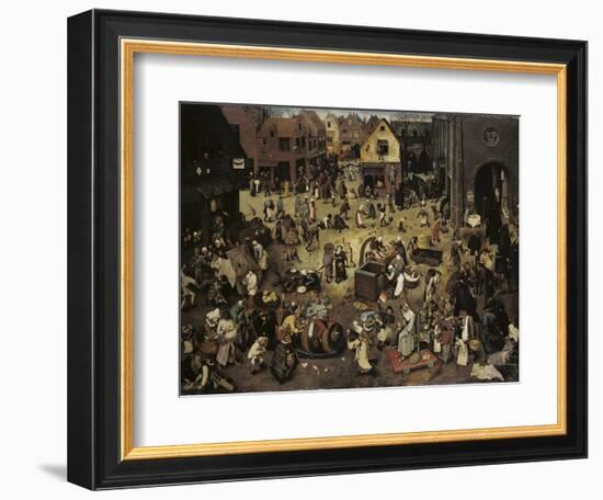 Fight Between Carnival and Lent, c.1559-Pieter Bruegel the Elder-Framed Giclee Print